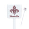 Maroon & White Square Plastic Stir Sticks (Personalized)