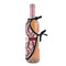 Maroon & White Wine Bottle Apron - DETAIL WITH CLIP ON NECK
