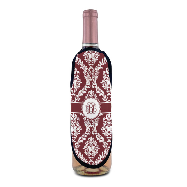 Maroon & White Wine Bottle Apron - IN CONTEXT