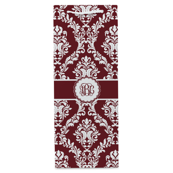 Maroon & White Wine Gift Bag - Gloss - Front