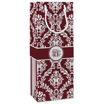 Maroon & White Wine Gift Bags - Gloss (Personalized)