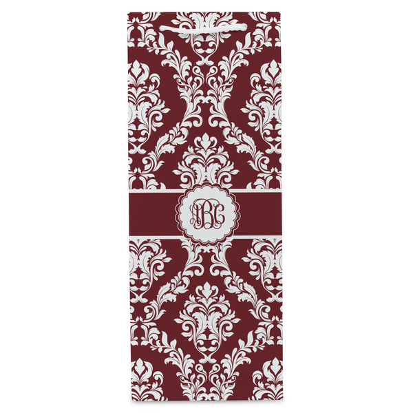 Maroon & White Wine Gift Bag - Matte - Front