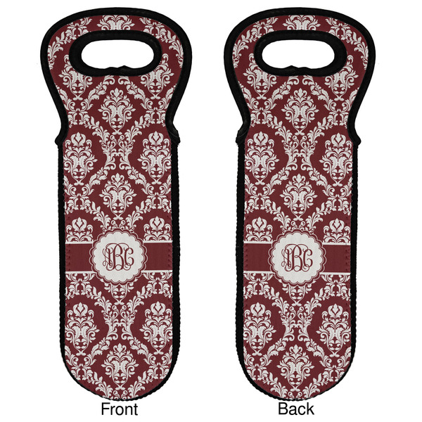 Maroon & White Wine Tote Front & Back