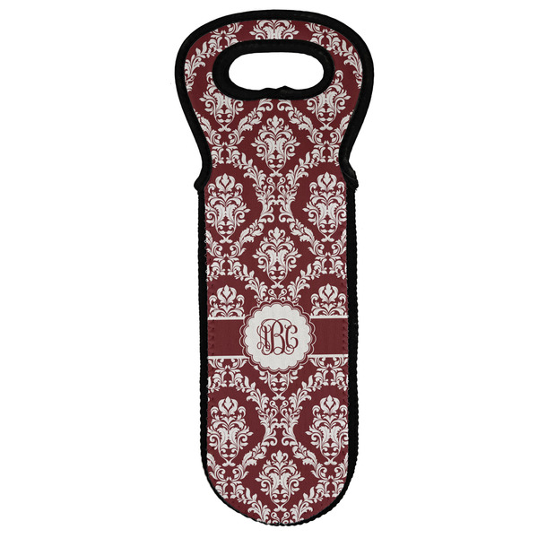 Custom Maroon & White Wine Tote Bag (Personalized)