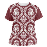 Maroon & White Women's Crew T-Shirt - 2X Large