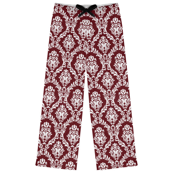 Custom Maroon & White Womens Pajama Pants - M
