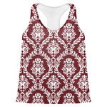 Maroon & White Womens Racerback Tank Top - Small