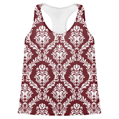 Maroon & White Womens Racerback Tank Top (Personalized)