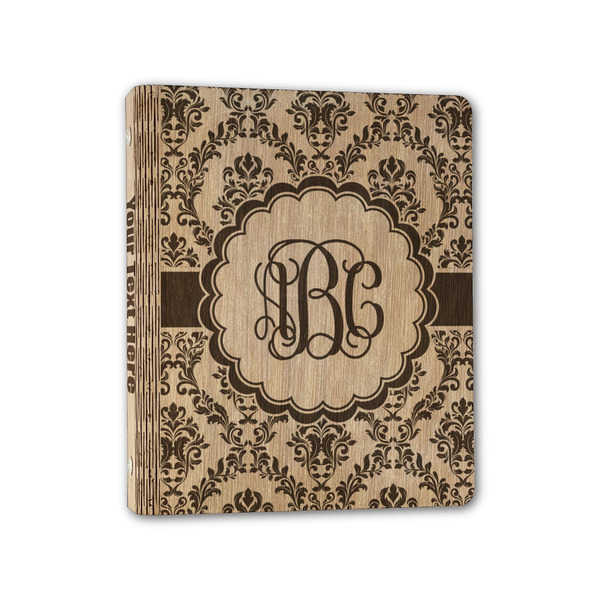 Custom Maroon & White Wood 3-Ring Binder - 1" Half-Letter Size (Personalized)