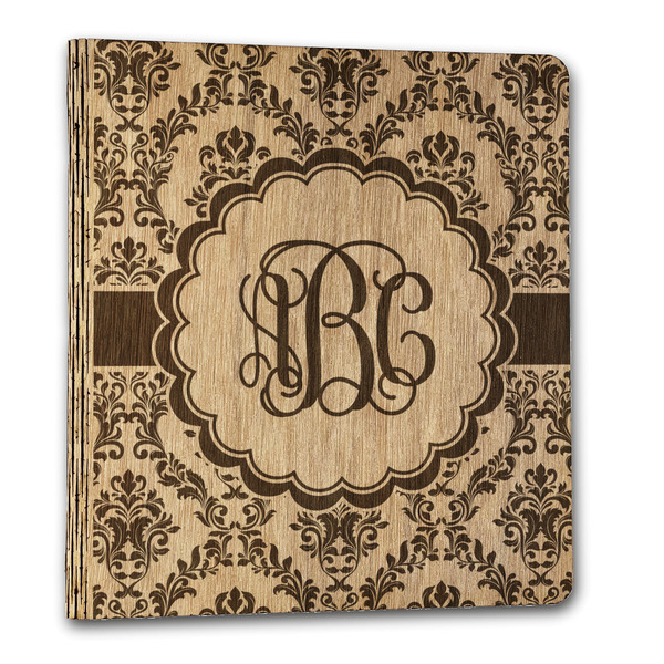 Maroon & White Wood 3-Ring Binders - 1" Letter - Front