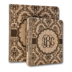 Maroon & White Wood 3-Ring Binder (Personalized)