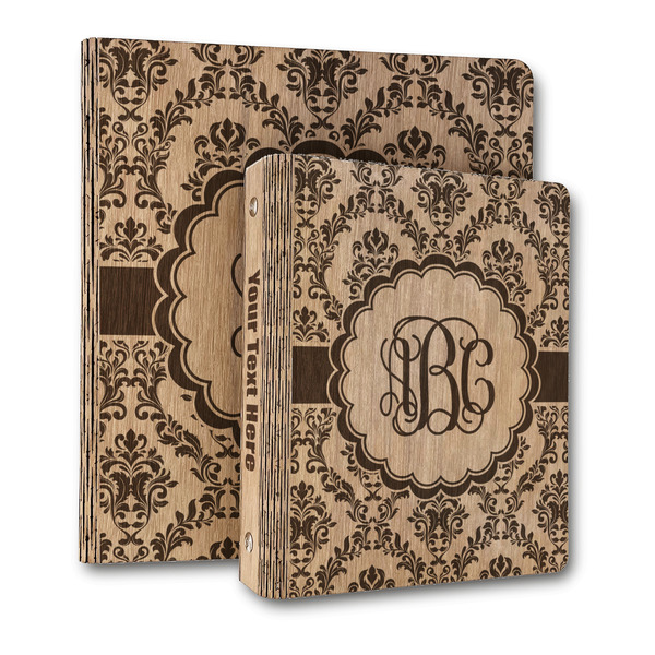 Custom Maroon & White Wood 3-Ring Binder (Personalized)