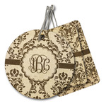 Maroon & White Wood Luggage Tag (Personalized)