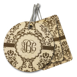 Maroon & White Wood Luggage Tag (Personalized)