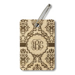 Maroon & White Wood Luggage Tag - Rectangle (Personalized)