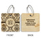 Maroon & White Wood Luggage Tags - Square - Approval