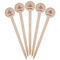 Maroon & White Wooden 6" Food Pick - Round - Fan View