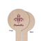 Maroon & White Wooden 6" Food Pick - Round - Single Sided - Front & Back