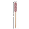 Maroon & White Wooden Food Pick - Paddle - Dimensions