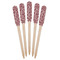 Maroon & White Wooden Food Pick - Paddle - Fan View