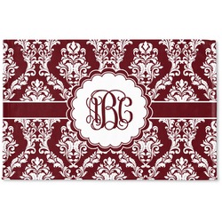 Maroon & White Woven Mat (Personalized)