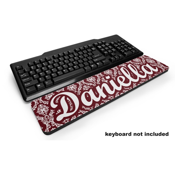 Custom Maroon & White Keyboard Wrist Rest (Personalized)