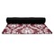 Maroon & White Yoga Mat Rolled up Black Rubber Backing