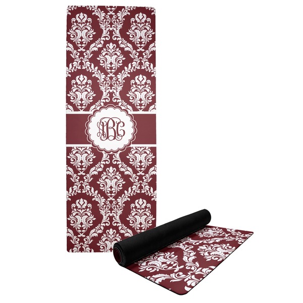 Custom Maroon & White Yoga Mat (Personalized)