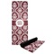 Maroon & White Yoga Mat with Black Rubber Back Full Print View