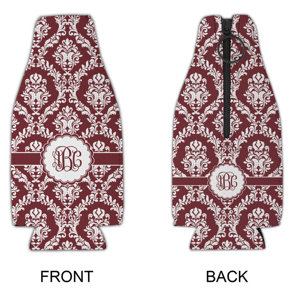 Maroon & White Zipper Bottle Cooler - APPROVAL