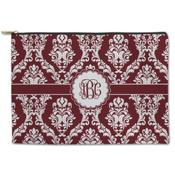 Maroon & White Zipper Pouch (Personalized)