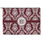 Maroon & White Zipper Pouch Large (Front)