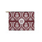 Maroon & White Zipper Pouch Small (Front)