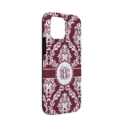 Maroon & White iPhone Case - Rubber Lined - iPhone 13 Mini (Personalized)