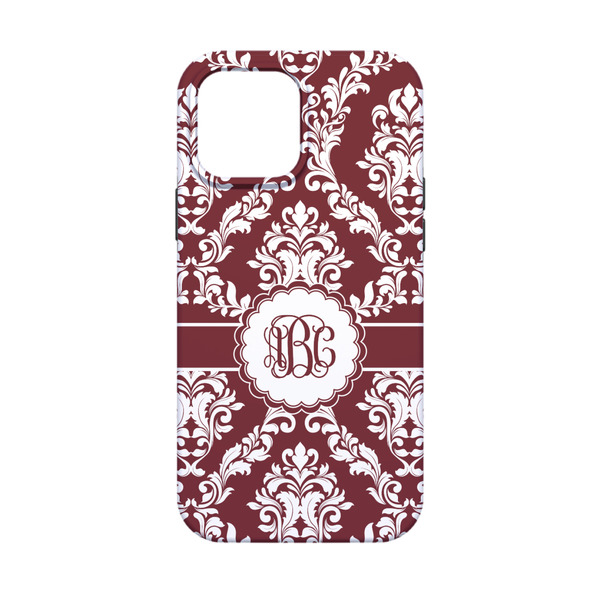 Maroon & White iPhone 13 Mini Tough Case - Back