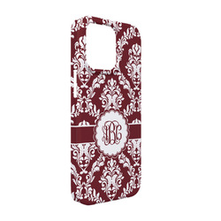 Maroon & White iPhone Case - Plastic - iPhone 13 Pro (Personalized)