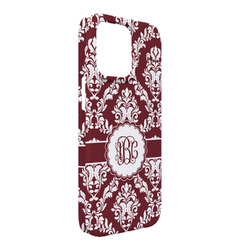 Maroon & White iPhone Case - Plastic - iPhone 13 Pro Max (Personalized)
