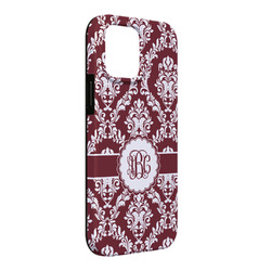 Maroon & White iPhone Case - Rubber Lined - iPhone 13 Pro Max (Personalized)