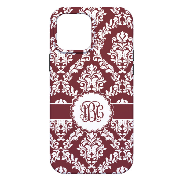 Maroon & White iPhone 13 Pro Max Tough Case - Back