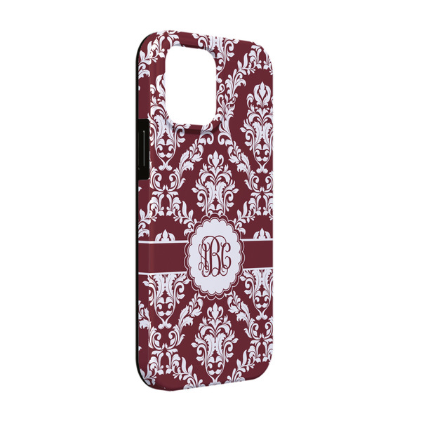 Custom Maroon & White iPhone Case - Rubber Lined - iPhone 13 Pro (Personalized)