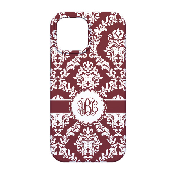Maroon & White iPhone 13 Pro Tough Case - Back