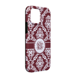 Maroon & White iPhone Case - Rubber Lined - iPhone 13 (Personalized)