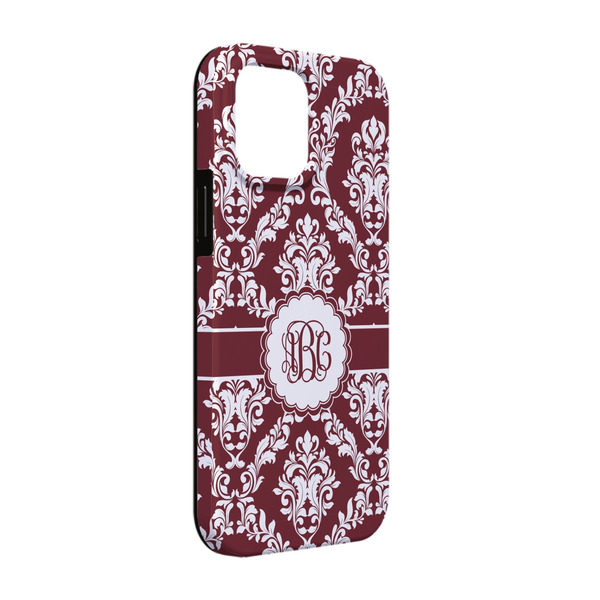 Custom Maroon & White iPhone Case - Rubber Lined - iPhone 13 (Personalized)