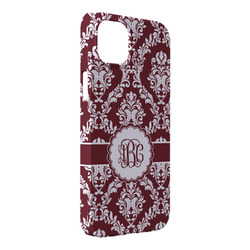Maroon & White iPhone Case - Plastic - iPhone 14 Pro Max (Personalized)