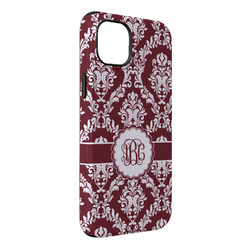 Maroon & White iPhone Case - Rubber Lined - iPhone 14 Pro Max (Personalized)