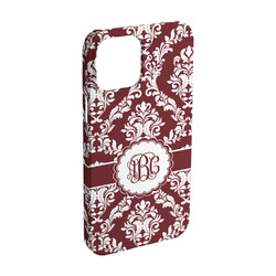 Maroon & White iPhone Case - Plastic - iPhone 15 (Personalized)