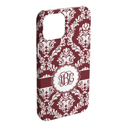 Maroon & White iPhone Case - Plastic - iPhone 15 Pro Max (Personalized)