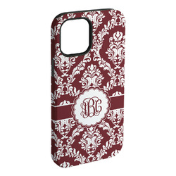 Maroon & White iPhone Case - Rubber Lined (Personalized)
