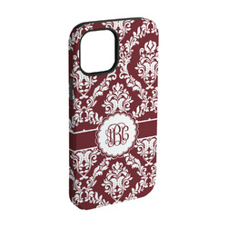 Maroon & White iPhone Case - Rubber Lined - iPhone 15 (Personalized)