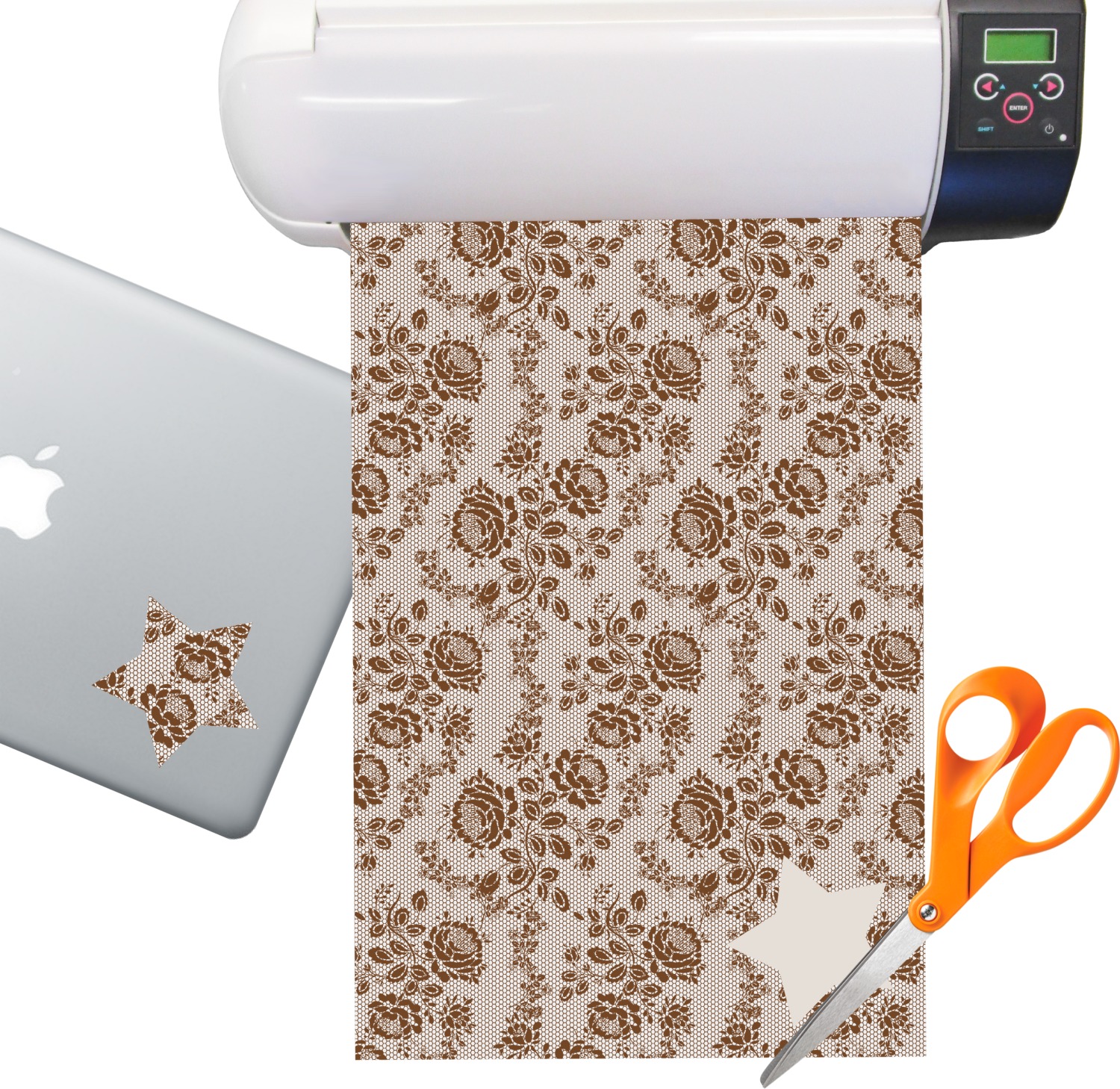 Lace Pattern Sticker Vinyl Sheet (Permanent) YouCustomizeIt